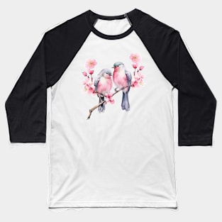 Birds on a Cherry Branch Baseball T-Shirt